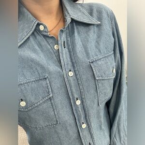 Balenciaga crop denim shirt - S